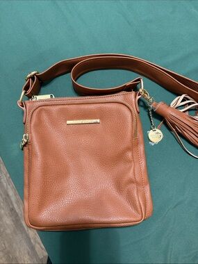 Steve Madden Brown Leather Crossbody Bag with Tassel